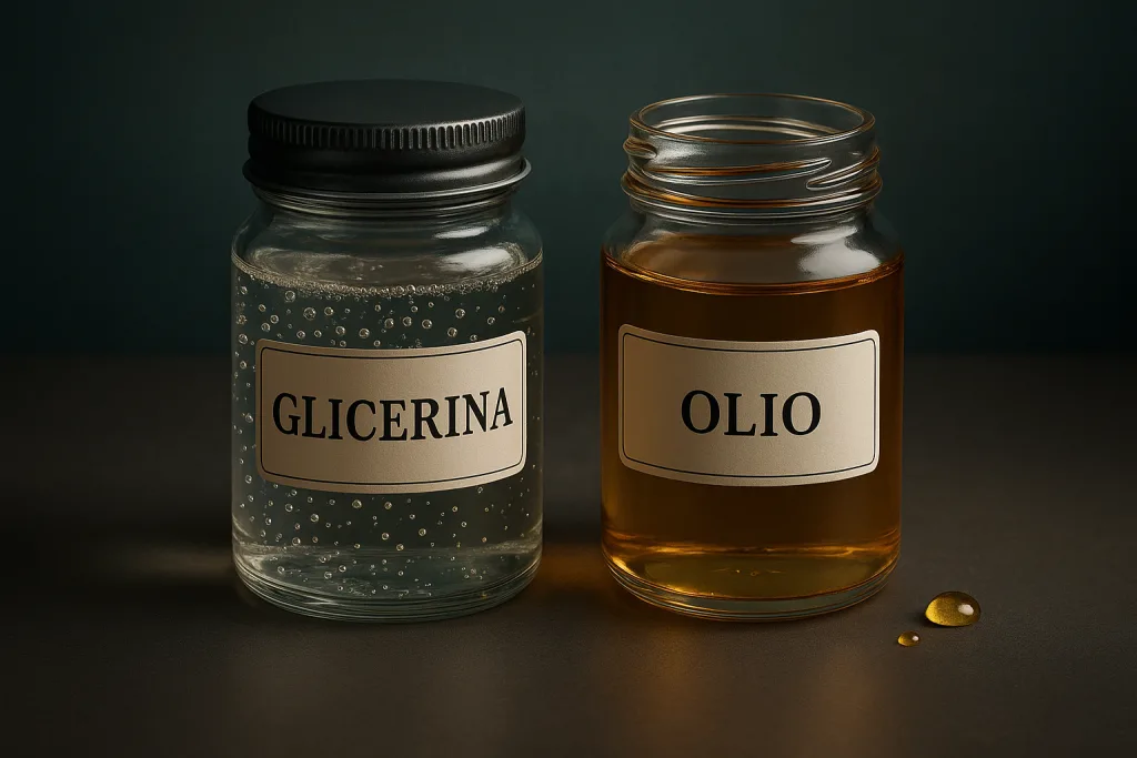 La glicerina, conosciuta anche come glicerolo o 1,2,3-propantriolo, è una sostanza viscosa