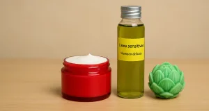 Fasi della formulazione del Balsamo Crema Sensitens con ingredienti naturali per capelli morbidi e protetti.