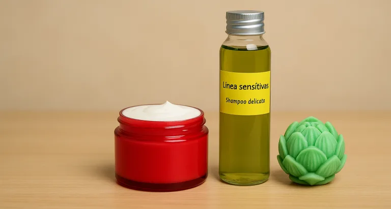 Fasi della formulazione del Balsamo Crema Sensitens con ingredienti naturali per capelli morbidi e protetti.