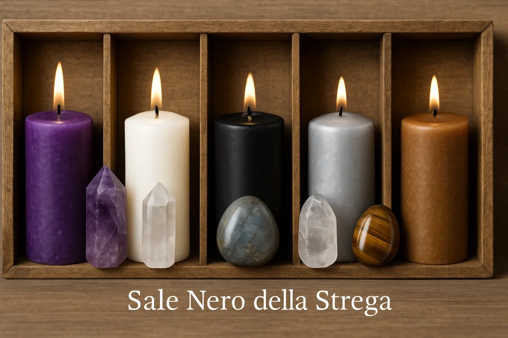 Viola – potere psichico, spiritualità
Bianco – purificazione, armonia
Nero – protezione e rimozione
Argento – intuizione lunare
Marrone – radicamento, stabilità