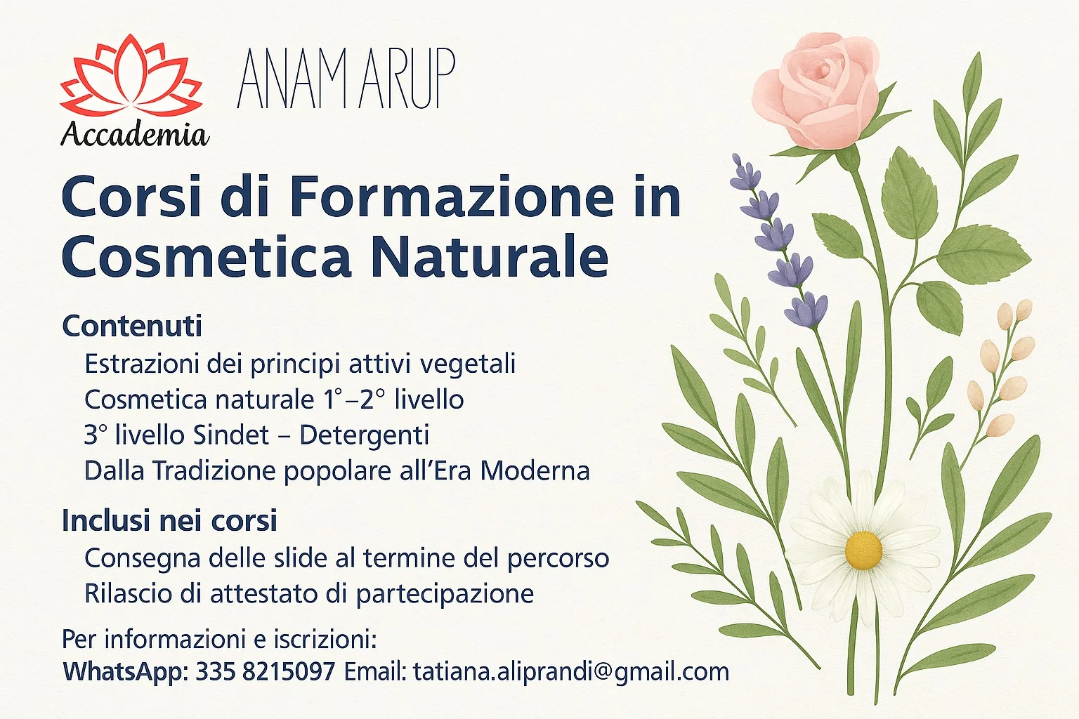 Corsi di Formazione in Cosmetica Naturale - Accademia Anamarup