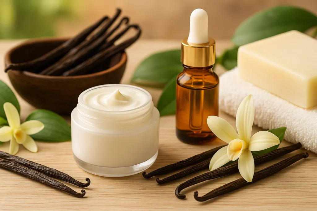 I preziosi baccelli di vaniglia Bourbon del Madagascar, ricchi di vanillina e principi attivi benefici per la pelle e i capelli.