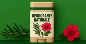 Deodorante solido naturale in stick con burri vegetali e polveri assorbenti