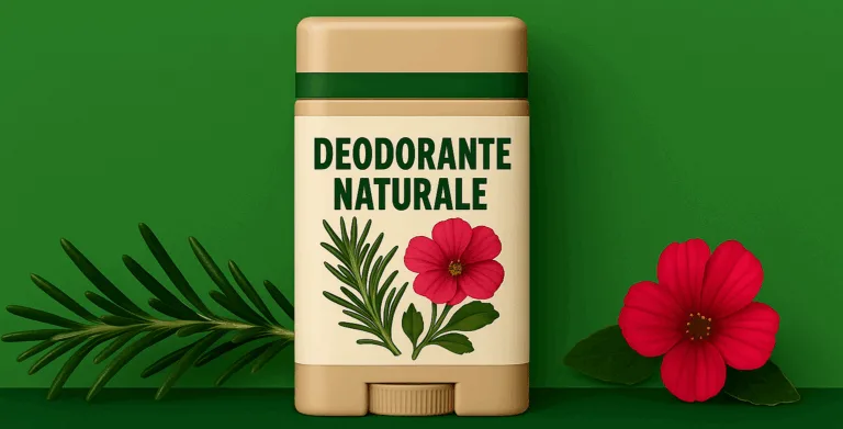Deodorante solido naturale in stick con burri vegetali e polveri assorbenti