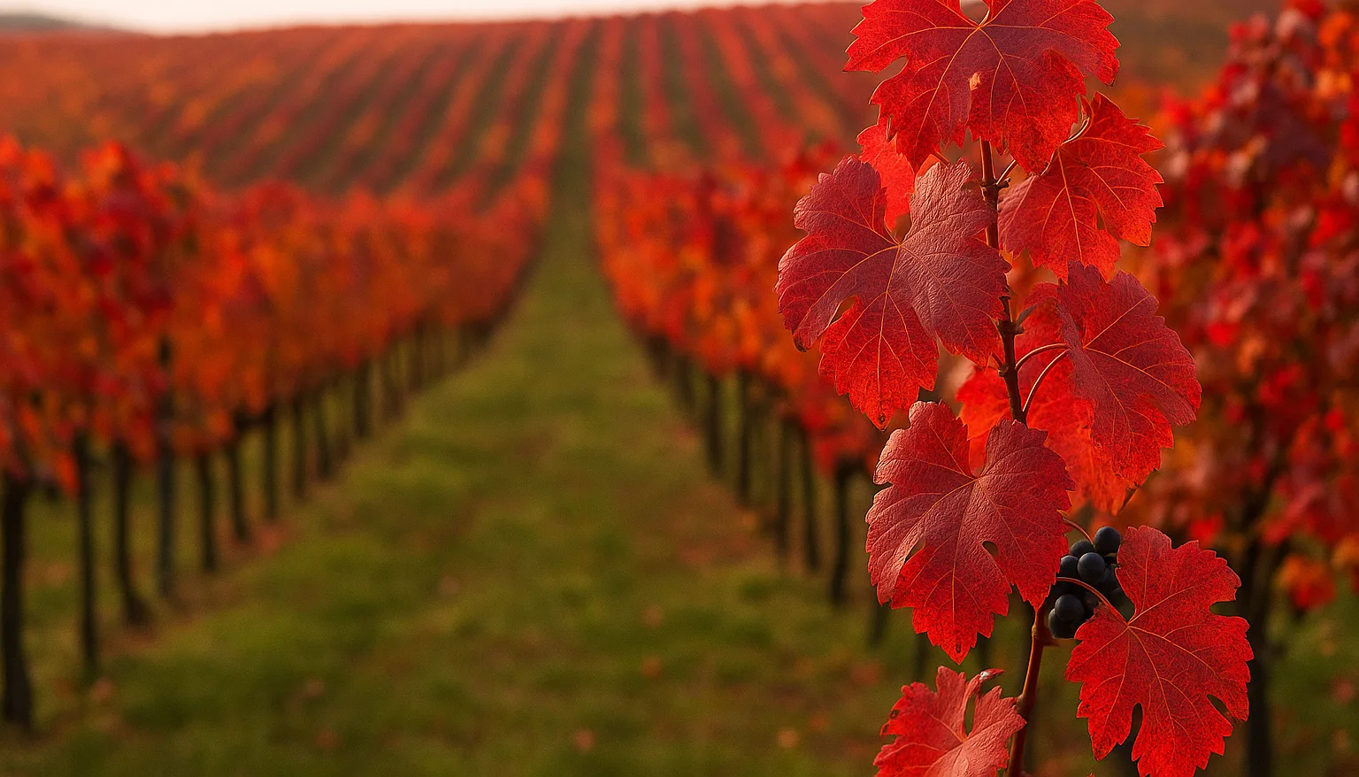 Foglie di vite rossa ricche di antociani