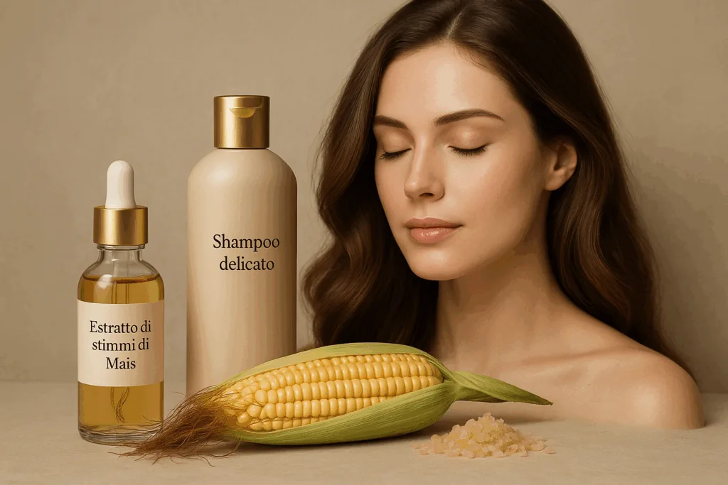 Shampoo a base di estratti di Stimmi di Mais