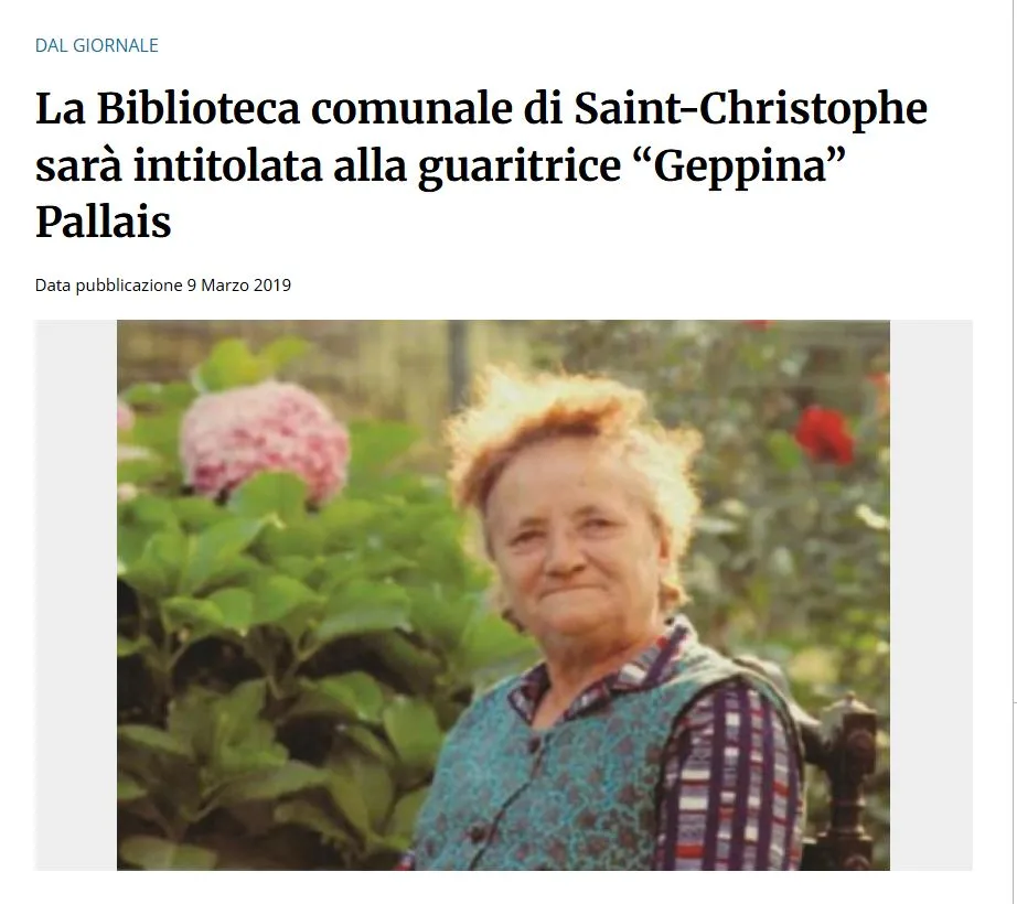 Foto di Geppina tratta dal Giornale