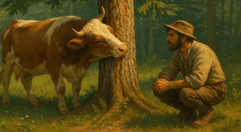 Mucca e pastore