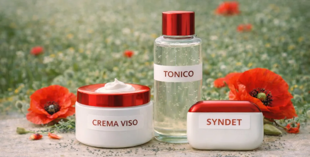 Papavero rosso cosmetici 