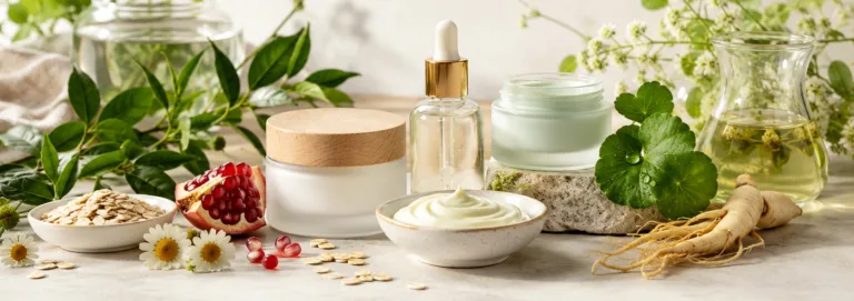 Crema antiage con estratti vegetali, ginseng, melograno, avena e ingredienti cosmetici naturali